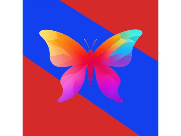 PSD el vector de la mariposa es un gradiente colorido.