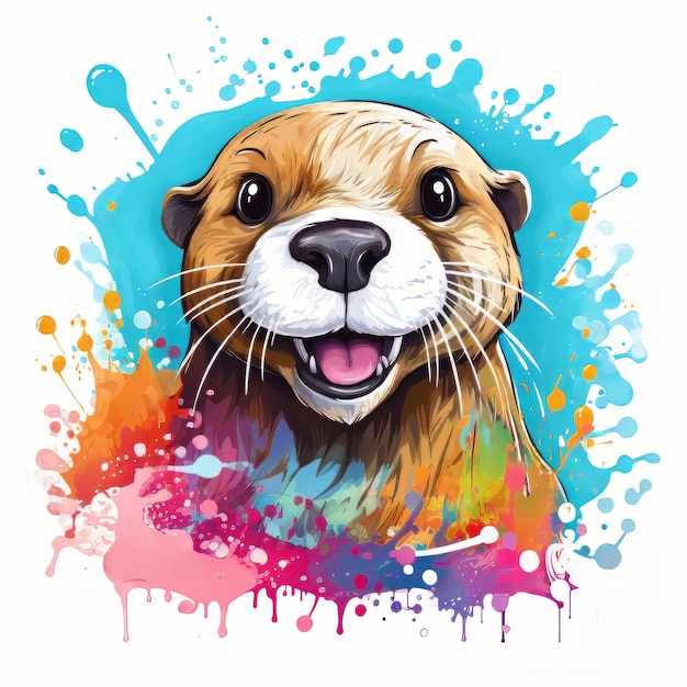 PSD vector méchant le rire de la loutre