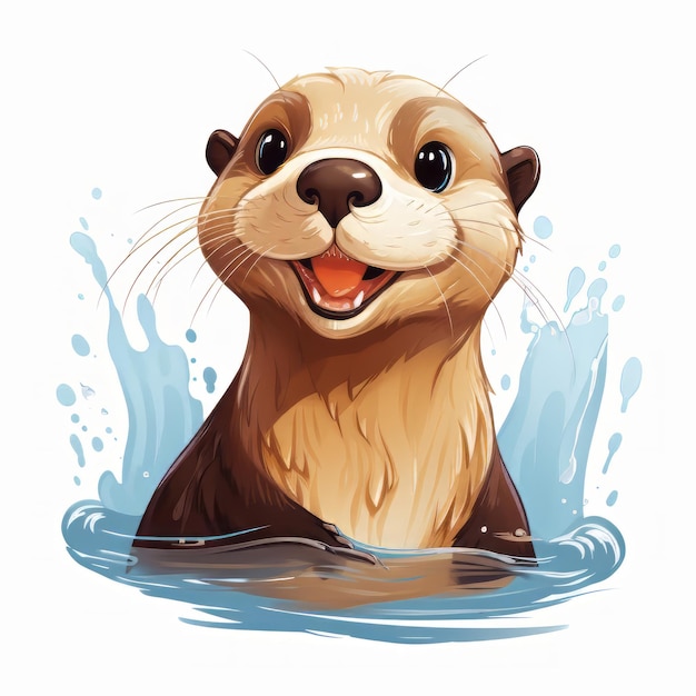 Vector mischievous otter's chuckle generative ai (ai geradora da risada da lontra)