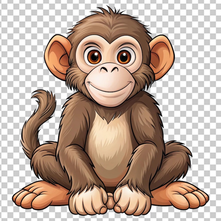 PSD el vector de monos de dibujos animados en un fondo transparente