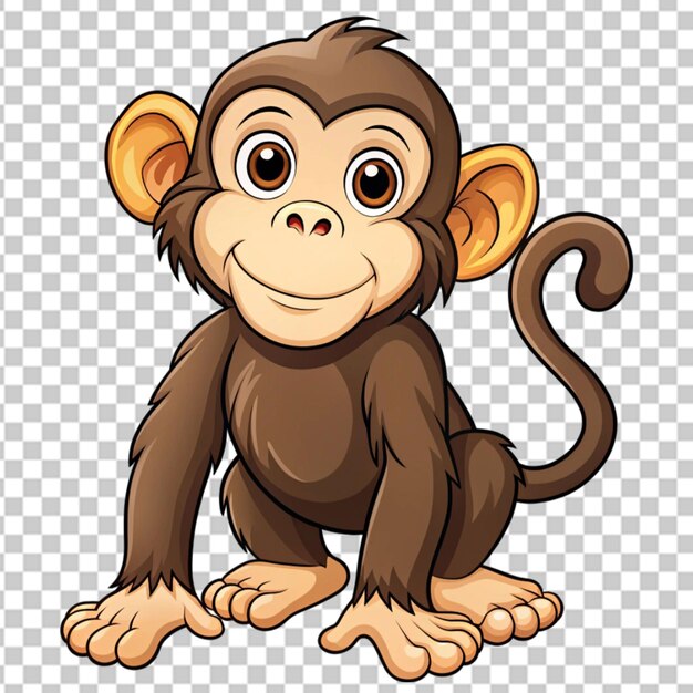 El vector de monos de dibujos animados en un fondo transparente