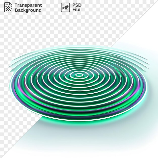 PSD vector de neón psd ondulaciones símbolo pulso verde en un fondo aislado