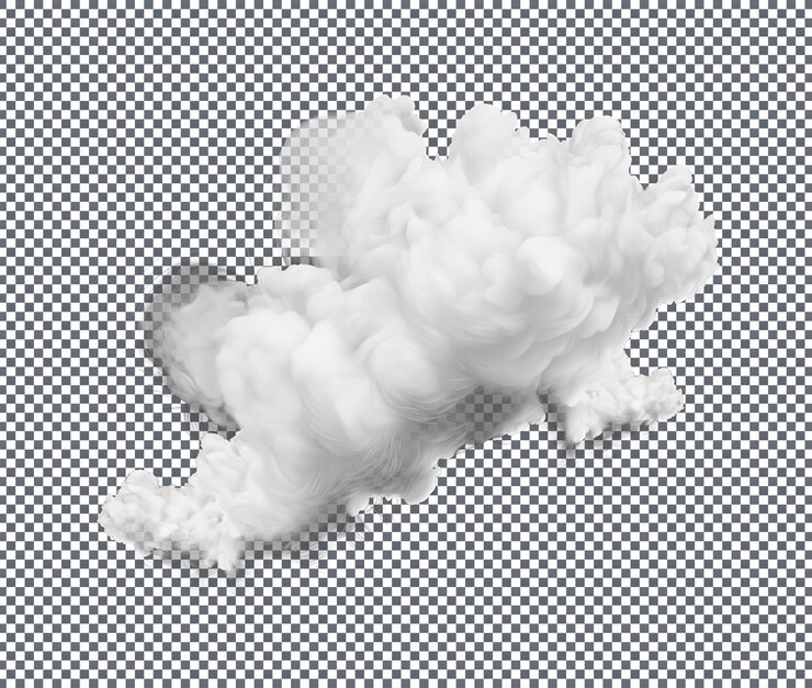 PSD vector de nubes esponjosas negras y blancas aisladas sobre un fondo transparente