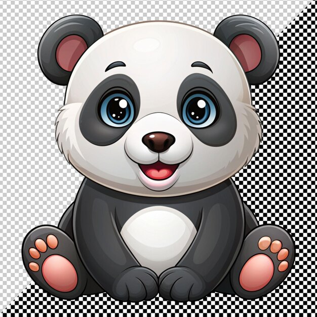 PSD el vector panda lindo en el fondo transparente