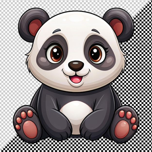 PSD el vector panda lindo en el fondo transparente