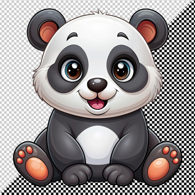 PSD el vector panda lindo en el fondo transparente