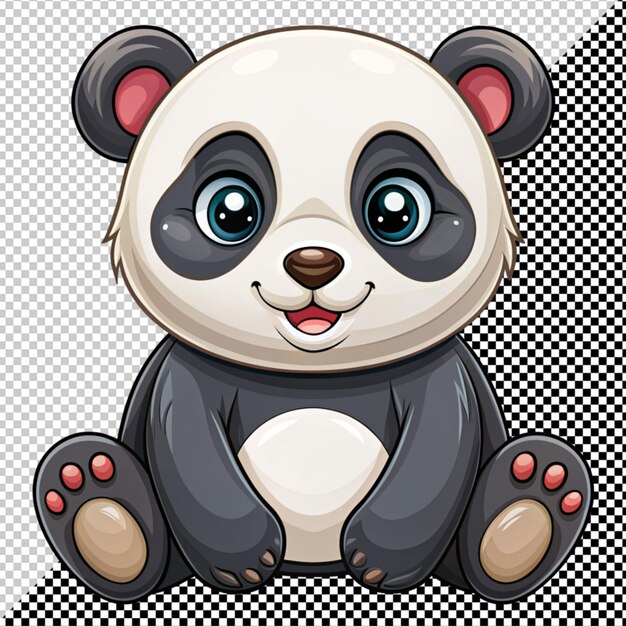 PSD el vector panda lindo en el fondo transparente