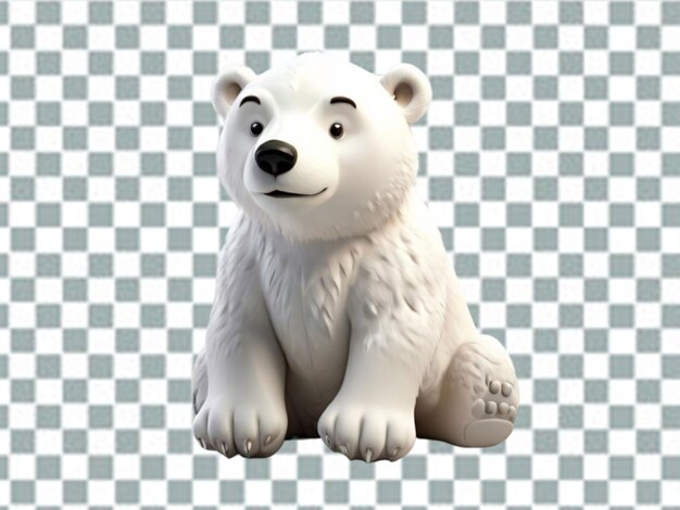 Vector pequeño oso polar sentado en el hielo