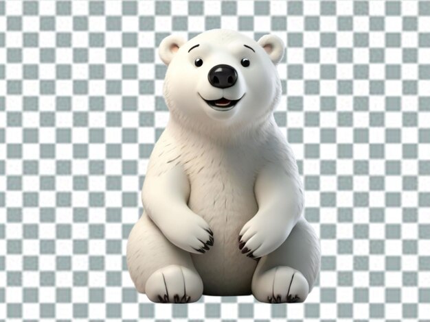 Vector pequeno urso polar sentado no gelo