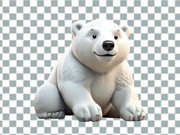 Vector pequeno urso polar sentado no gelo