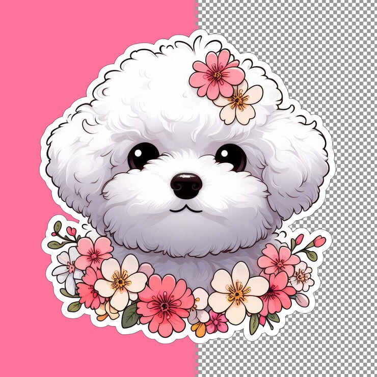 PSD vector de perro bebé lindo para niños png