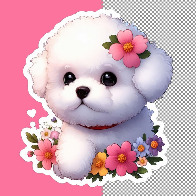 PSD vector de perro bebé lindo para niños png