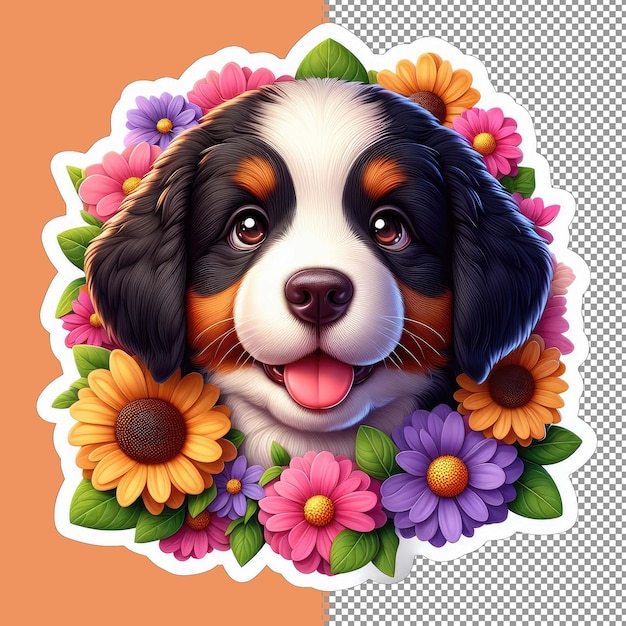 PSD vector de perro bebé lindo para niños png