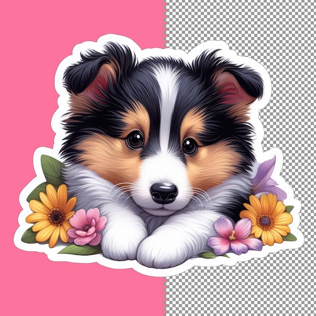 PSD vector de perro bebé lindo para niños png