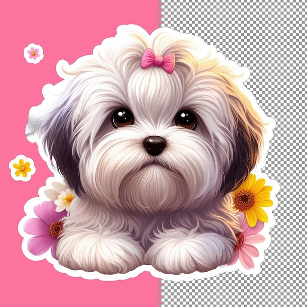 PSD vector de perro bebé lindo para niños png