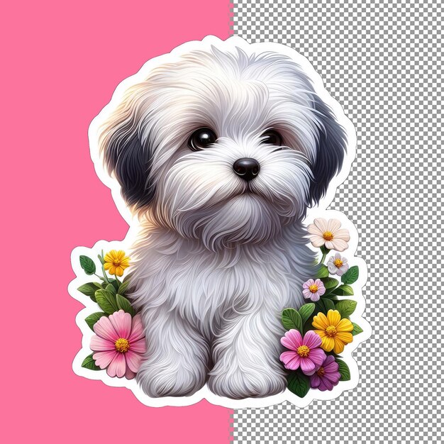 PSD vector de perro bebé lindo para niños png