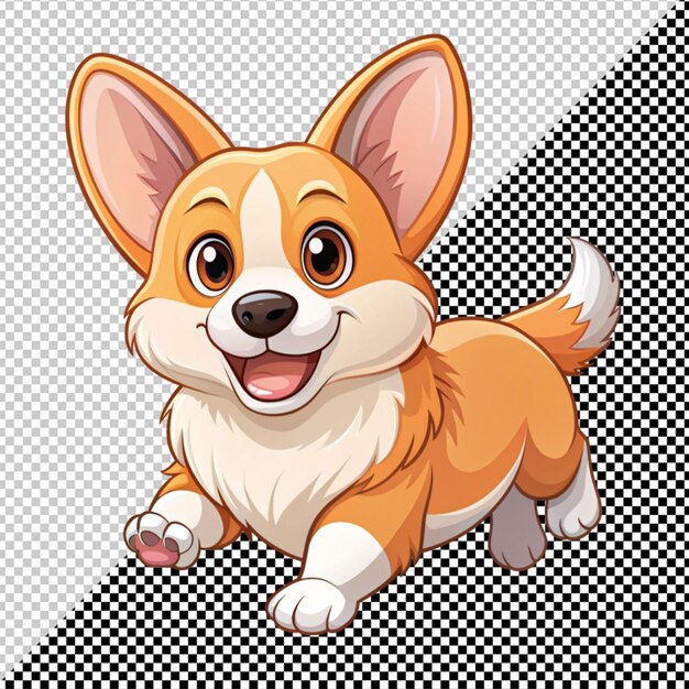 PSD vector de perro de dibujos animados en fondo transparente