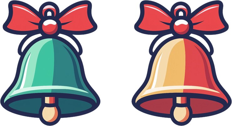 PSD vector plano campanas de navidad icono ilustración de arte de línea minimalista png fondo transparente