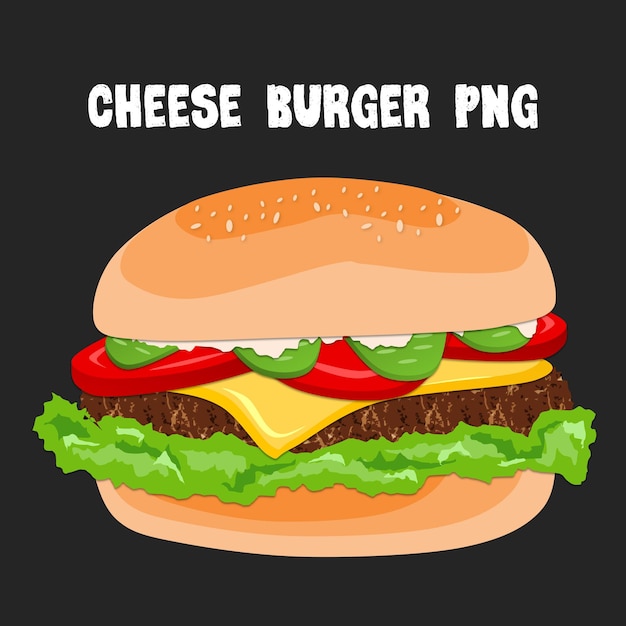 PSD un vector png de una hamburguesa de queso