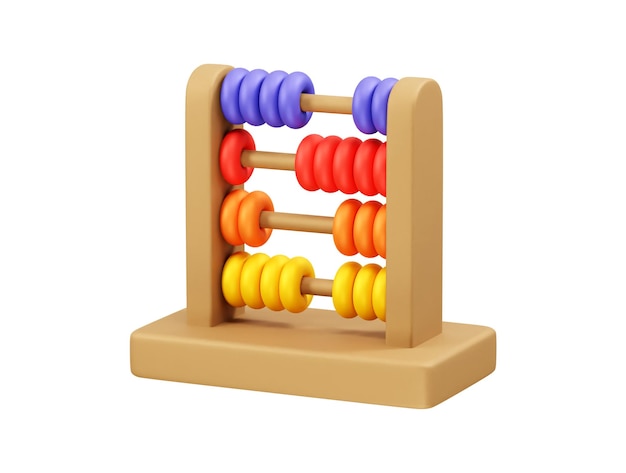 Vector de rendu 3D de l'éducation et des mathématiques de l'icône Abacus