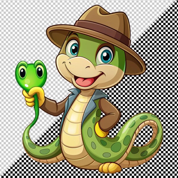 Vector de serpiente de detective en un fondo transparente