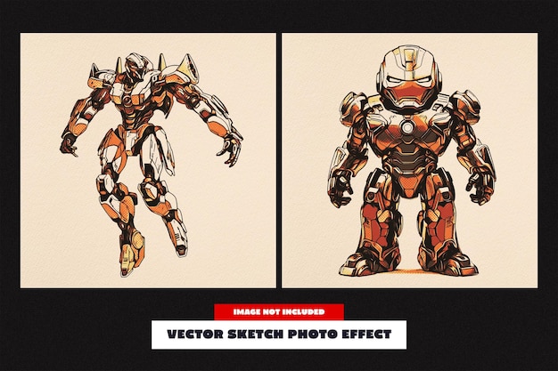 Vector Sketch Photo Effect for Square