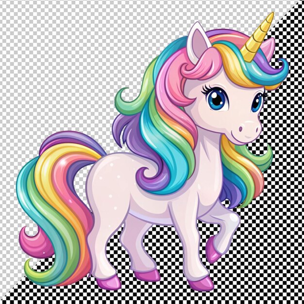 PSD vector de unicornio lindo en un fondo transparente