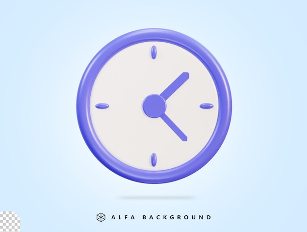 Vector wall round clock 3d icon timekeeping social media countdown time management icon