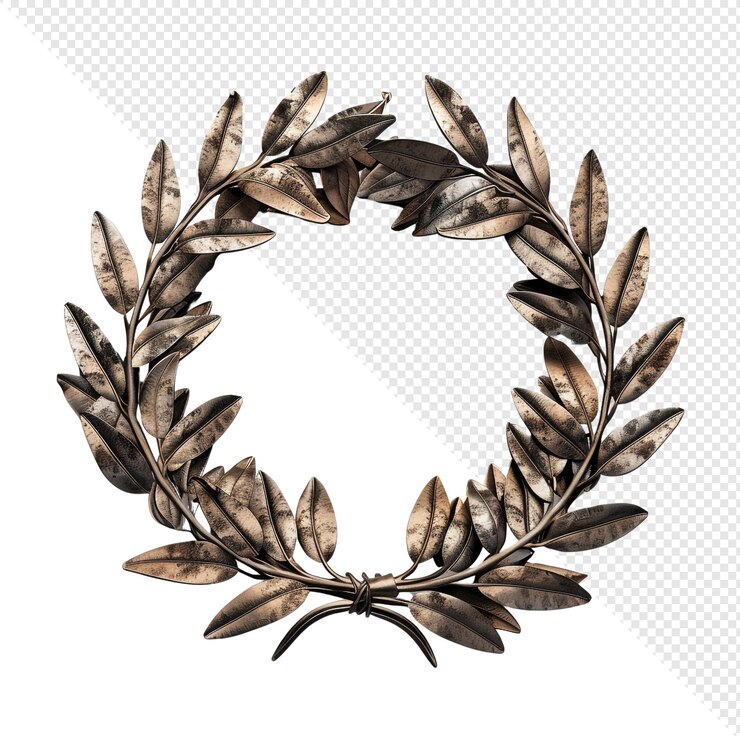 PSD vectores con coronas de laurel de oro