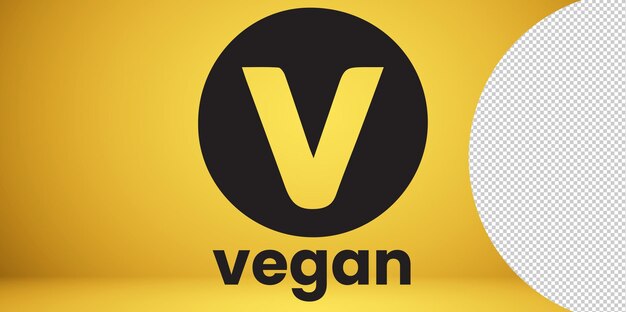 PSD vegan emblema, vegan, ótimo design em fundo transparente