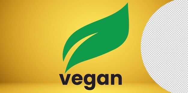 PSD vegan emblème vegan super design sur fond transparent logo symbole fond