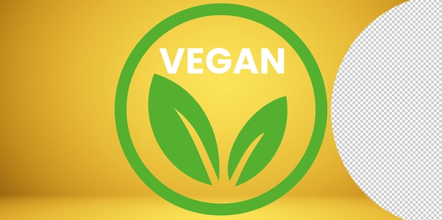 PSD vegan emblème vegan super design sur fond transparent logo symbole fond