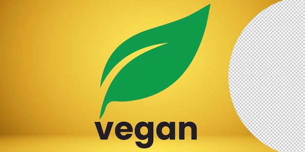 Veganes Emblem Veganes tolles Design auf transparentem Hintergrund Hintergrund des Logo-Symbols