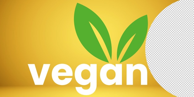 Veganes Emblem Veganes tolles Design auf transparentem Hintergrund Hintergrund des Logo-Symbols