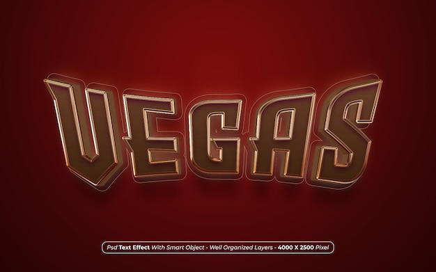 vegas text title with editable 3d style effect