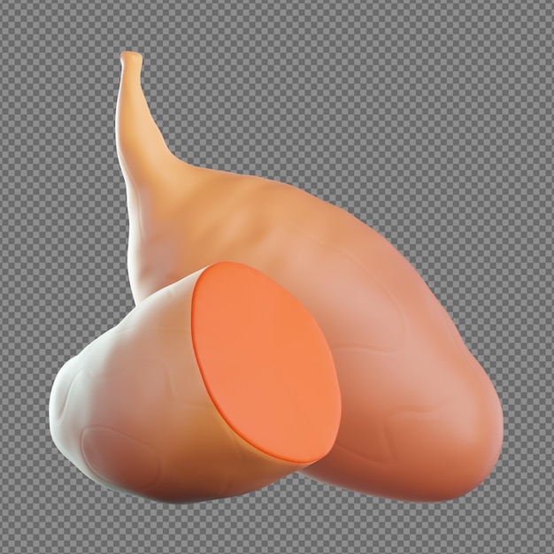 PSD vegetais 3d com fundo transparente