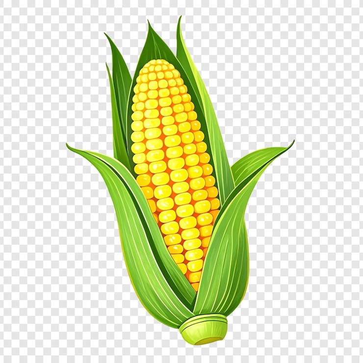PSD vegetais de milho isolados sobre um fundo transparente