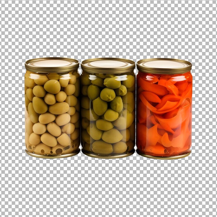 PSD vegetais em frasco de vidro isolados sobre um fundo transparente