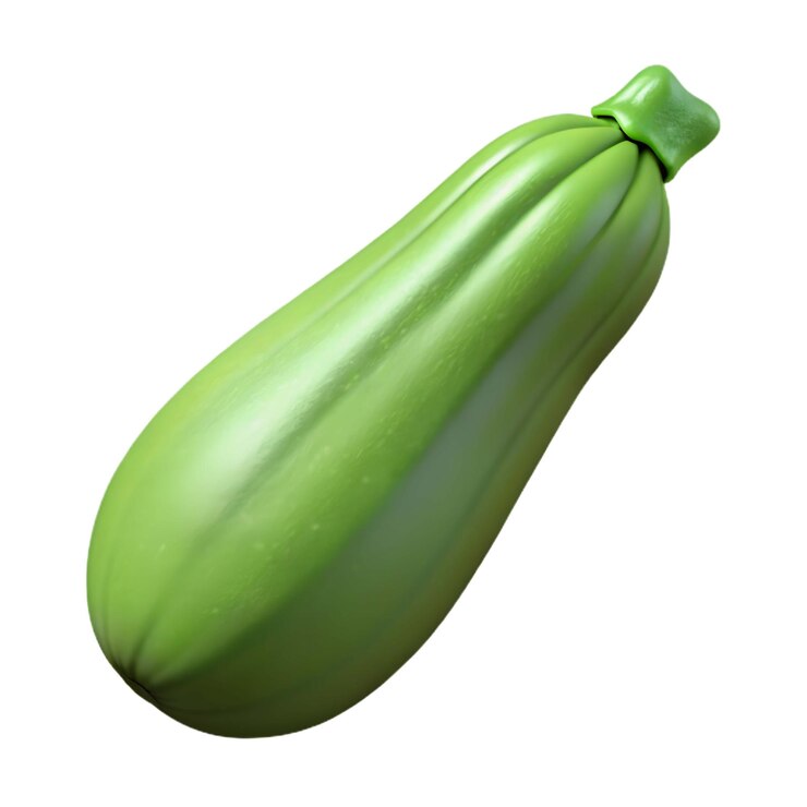 Vegetales de calabacín verdes aislados sobre un fondo blanco