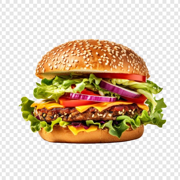 Veggie-burger isoliert auf transparentem hintergrund