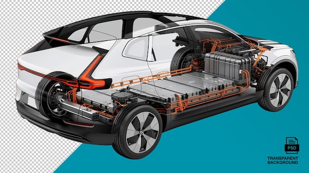 Véhicule électrique Crossover Avec Visualisation Détaillée Du Système De Batterie