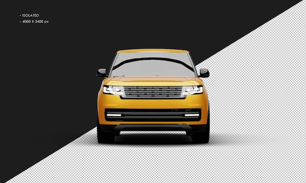 Véhicule utilitaire de sport de luxe de grande taille isolé réaliste en orange métallique vu de l'avant