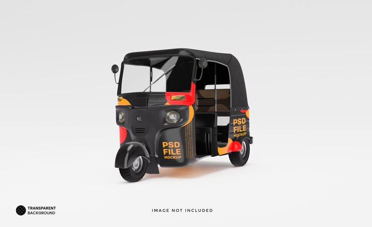 PSD vehículo auto rickshaw vehículo de tres ruedas taxi y bajaj