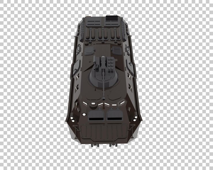 PSD vehículo blindado aislado en el fondo ilustración de renderización 3d