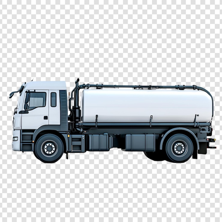 PSD vehículo industrial de transporte de camiones cisterna blancos de vista lateral