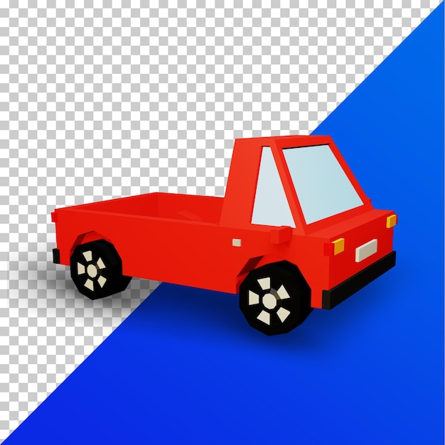 Veicolo di rendering 3D Low Poly Design