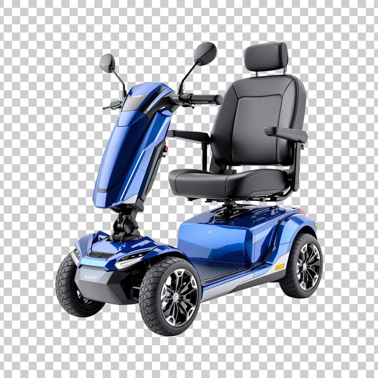 PSD veículo de transporte pessoal avançado com design ergonômico em fundo transparente