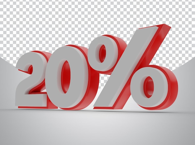 veinte por ciento renderizado en 3D