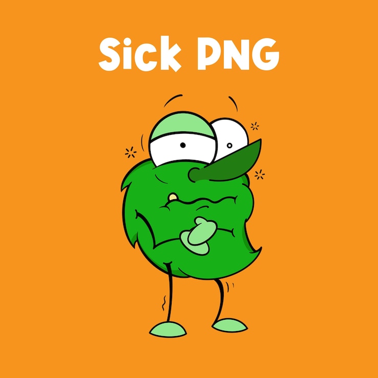 PSD vektor adjektif sick png