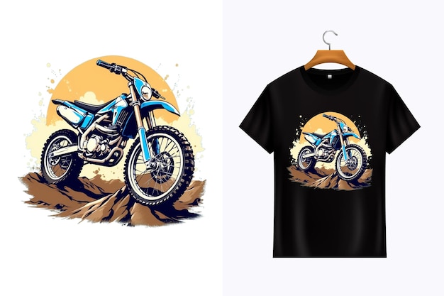 PSD vektor-extreme-dirt-bike-cartoon-vektor-illustration biker-t-shirt-design